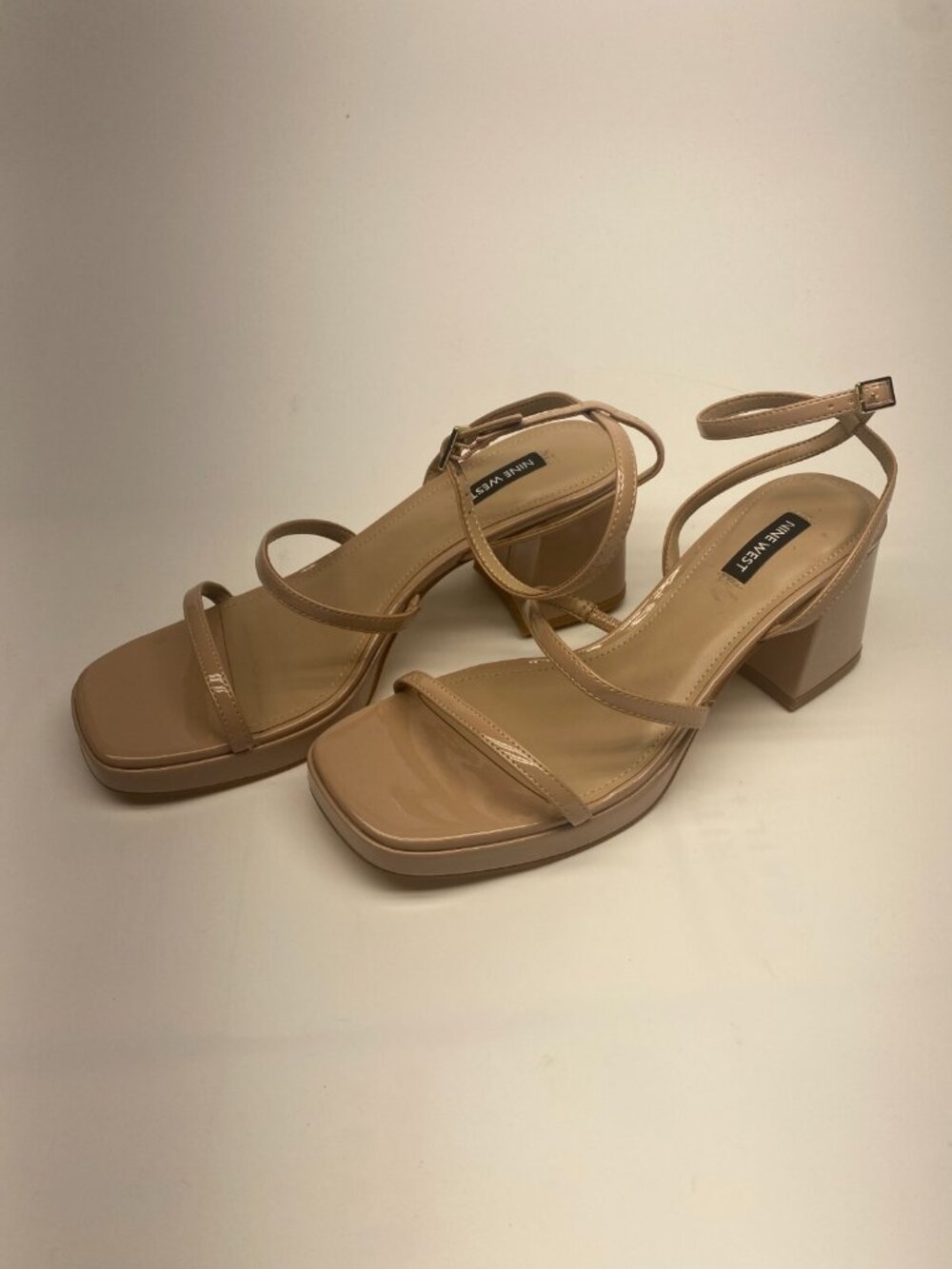 Nine West Women's Flame Heeled Barely Nude Sandal Sz 10